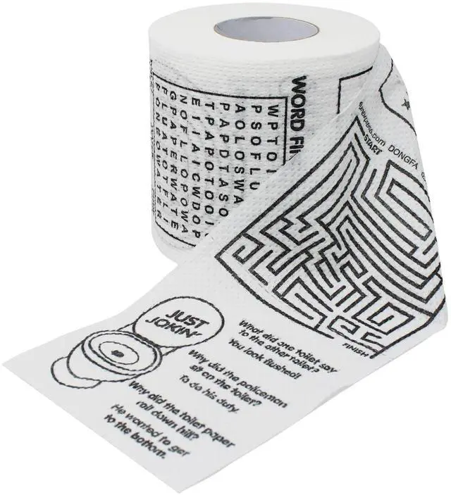 Main image of Novelty Toilet Paper Roll - Bathroom Tissue Roll - Funny Toilet Paper - Prank Gifts Gag Novelty Funny Gifts - Toilet Bathroom Fun Games - White Elephant Gifts - Unique Stocking Stuffer - Jokes