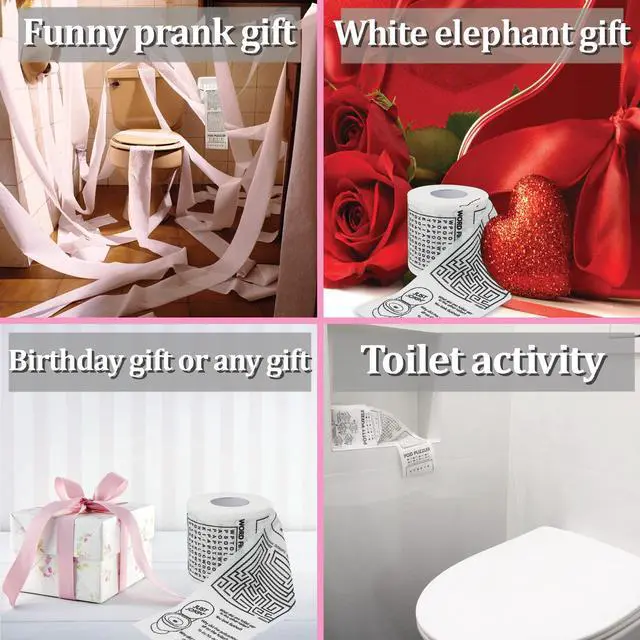 Alt view image 3 of 7 - Novelty Toilet Paper Roll - Bathroom Tissue Roll - Funny Toilet Paper - Prank Gifts Gag Novelty Funny Gifts - Toilet Bathroom Fun Games - White Elephant Gifts - Unique Stocking Stuffer - Jokes