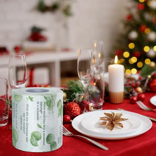 Alt view image 5 of 7 - 3 Pcs Christmas Joke Toilet Paper Roll Funny Christmas Decoration Holiday Toilet Tissue Napkin Novelty Bathroom Decor Stocking Stuffers for Xmas Gag Gifts Party Supplies
