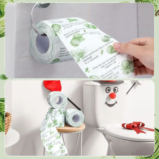 Alt view image 6 of 7 - 3 Pcs Christmas Joke Toilet Paper Roll Funny Christmas Decoration Holiday Toilet Tissue Napkin Novelty Bathroom Decor Stocking Stuffers for Xmas Gag Gifts Party Supplies