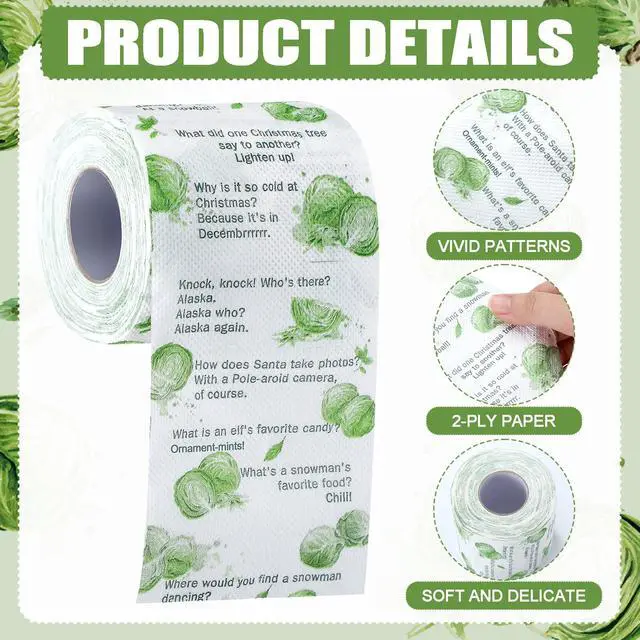 Alt view image 4 of 7 - 3 Pcs Christmas Joke Toilet Paper Roll Funny Christmas Decoration Holiday Toilet Tissue Napkin Novelty Bathroom Decor Stocking Stuffers for Xmas Gag Gifts Party Supplies