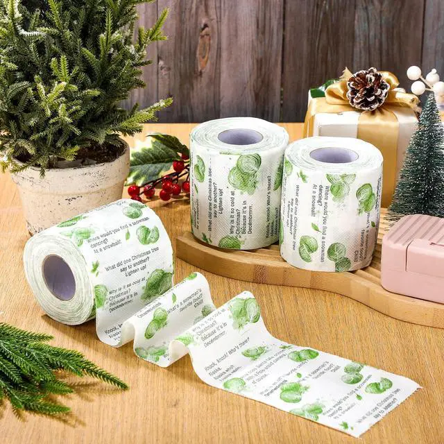 Alt view image 7 of 7 - 3 Pcs Christmas Joke Toilet Paper Roll Funny Christmas Decoration Holiday Toilet Tissue Napkin Novelty Bathroom Decor Stocking Stuffers for Xmas Gag Gifts Party Supplies