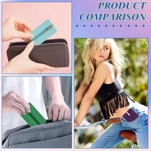 Alt view image 4 of 7 - Pocket Tissue Holder, 6 Packs Tissue Holder for Purse, Reusable Travel Tissue Pouch, Fabric Purse Zipper Enclosed Tissue Packs for Coins Tissue Cards Car Travel Office Home, 5.1 x 3.1 Inches