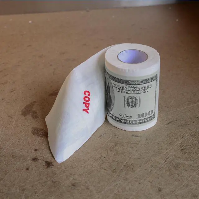 Alt view image 2 of 7 - Gurus 100 One Hundred Dollar Bill Roll of Toilet Paper