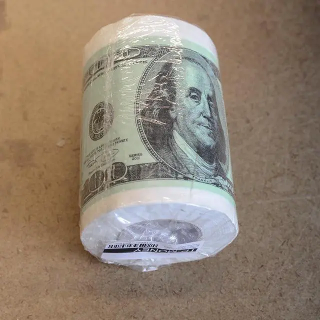 Alt view image 5 of 7 - Gurus 100 One Hundred Dollar Bill Roll of Toilet Paper