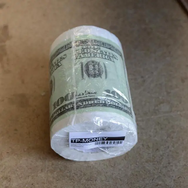 Alt view image 4 of 7 - Gurus 100 One Hundred Dollar Bill Roll of Toilet Paper