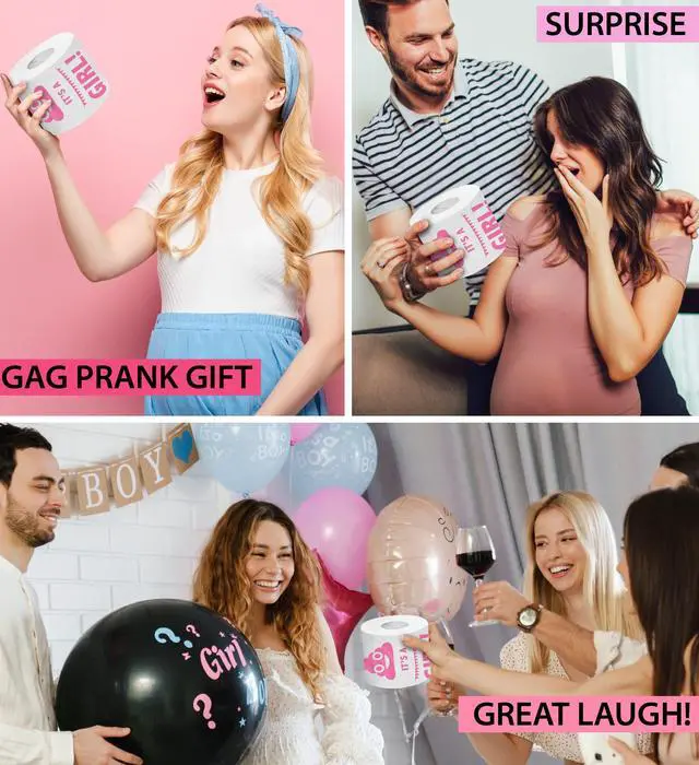 Alt view image 4 of 7 - Holy It's a Girl! Gender Reveal Printed Toilet Paper Gift Funny Roll for Girl Baby Shower Party Favors, Prank, Gender Reveal, Novelty Surprise Gift for New Mom and Dad 500 Sheet