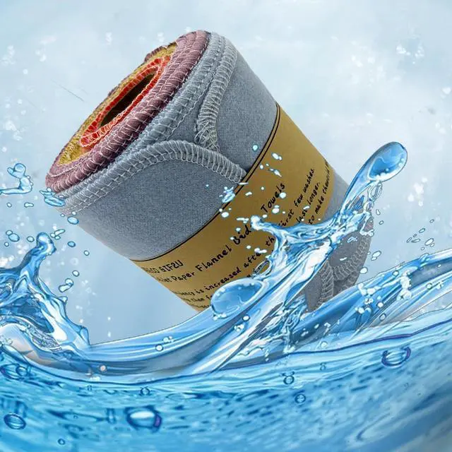 Alt view image 3 of 7 - Reusable Toilet Paper Towels 24 Count Roll,Washable Absorbent No Tear Bidet Towels Cotton Cloth,Zero Waste Cleaning Supplies for Bathroom(Solid 4 Colors)