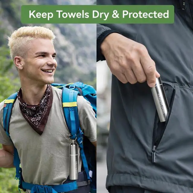 Alt view image 2 of 7 - Compressed Towel Tablets, Bamboo Camping Toilet Paper Tablets, Disposable Coin Tissues, Perfect for Travel, Hiking, Backpacking - 100 Pack