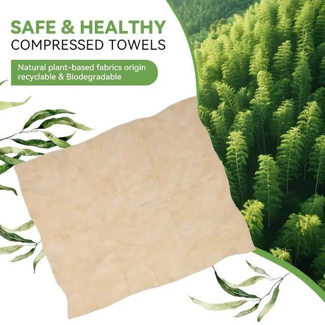 Alt view image 4 of 7 - Compressed Towel Tablets, Bamboo Camping Toilet Paper Tablets, Disposable Coin Tissues, Perfect for Travel, Hiking, Backpacking - 100 Pack