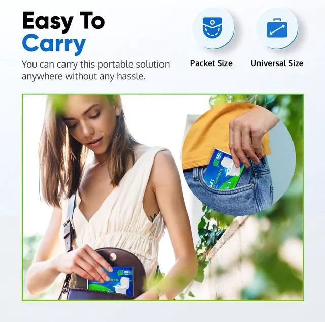 Alt view image 2 of 6 - Toilet Seat Covers Disposable Flushable Travel Pack of 50, 2XL Biodegradable Paper Toilet Seat Covers for Adults & Kids, Public Restroom, Airplane & Camping Travel Essentials