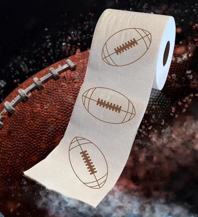 Alt view image 2 of 7 - Sports Games Printed Toilet Paper Roll - Fun Game Day Surprise Adults, Women, Men Sports Gifts for Sports Themed Party Favors, Birthday Decor, Sports Prizes - 500 Sheets Football