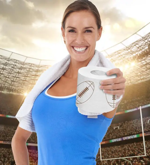 Alt view image 6 of 7 - Sports Games Printed Toilet Paper Roll - Fun Game Day Surprise Adults, Women, Men Sports Gifts for Sports Themed Party Favors, Birthday Decor, Sports Prizes - 500 Sheets Football