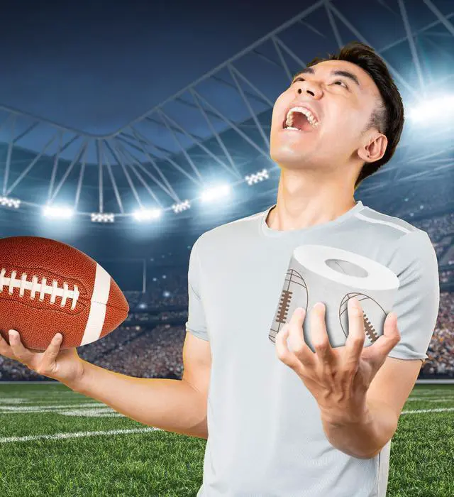 Alt view image 7 of 7 - Sports Games Printed Toilet Paper Roll - Fun Game Day Surprise Adults, Women, Men Sports Gifts for Sports Themed Party Favors, Birthday Decor, Sports Prizes - 500 Sheets Football