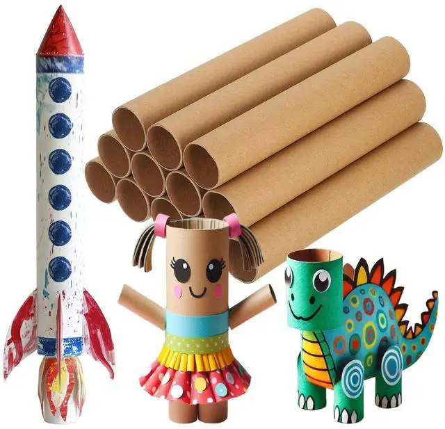 Main image of 12 Pcs Cardboard Tubes 1.6 x 9.8 Inch Toilet Paper Rollers Bulk for Crafts Empty Round Towel Tissue for Creative Design Crafting Supplies, Brown