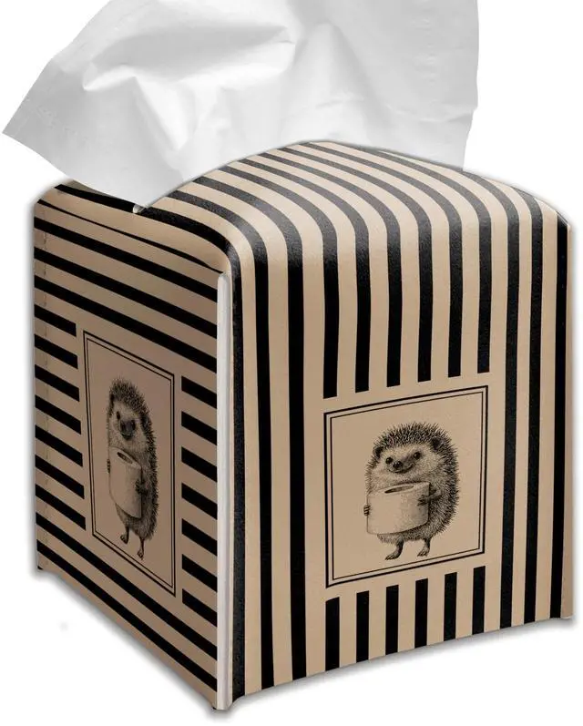 Main image of Tissue Box Velcro Closure for Women, Funny Hedgehog Toilet Paper Design, Travel Tissue Box, Gift for mom Friend Sister Girls