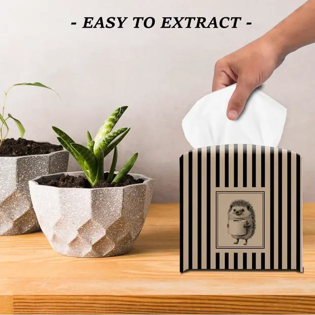 Alt view image 4 of 5 - Tissue Box Velcro Closure for Women, Funny Hedgehog Toilet Paper Design, Travel Tissue Box, Gift for mom Friend Sister Girls