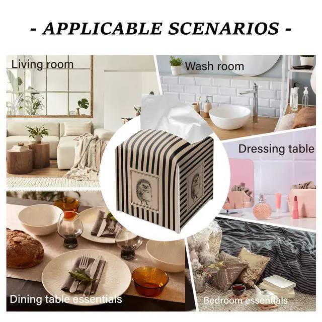 Alt view image 5 of 5 - Tissue Box Velcro Closure for Women, Funny Hedgehog Toilet Paper Design, Travel Tissue Box, Gift for mom Friend Sister Girls
