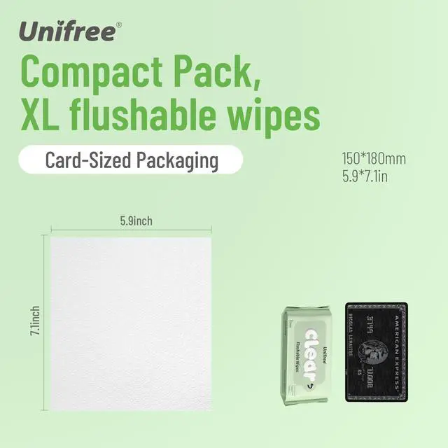 Alt view image 7 of 7 - Flushable Wipes Travel Size, Mini Wet Wipes, 8 Pack 56 Wipes