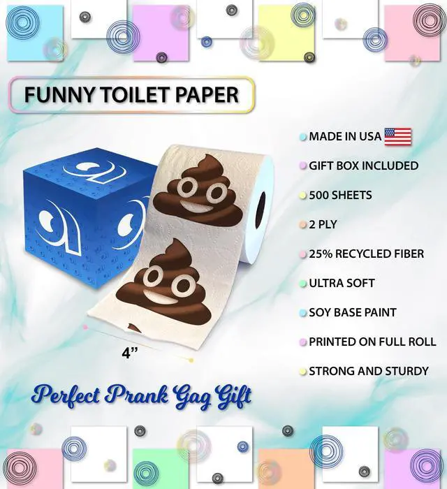 Alt view image 3 of 7 - Face Emotion Printed Toilet Paper Gift Funny Toilet Paper Roll For Prank, Surprise, Bathroom Decor, Novelty Gift For Men, Women, Friends, Family, Birthday Party 500 Sheets