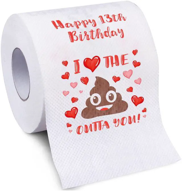 Alt view image 5 of 7 - Happy 13th Birthday Gifts For Girls & Boys, 13th Birthday Decorations, 13 Year Old Gift Ideas For Teen Girl Boy Teenager - Unique Coolest, Funny, Party Decor Toilet Paper Gag Gift Presents (2 Roll)