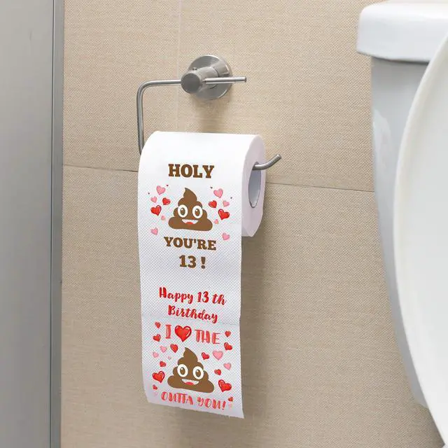 Alt view image 7 of 7 - Happy 13th Birthday Gifts For Girls & Boys, 13th Birthday Decorations, 13 Year Old Gift Ideas For Teen Girl Boy Teenager - Unique Coolest, Funny, Party Decor Toilet Paper Gag Gift Presents (2 Roll)