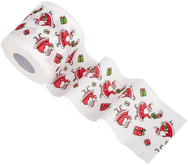Main image of 1 Roll of Merry Christmas Toilet Paper Tissue Napkin Prank Fun Birthday Party Novelty Gift Idea