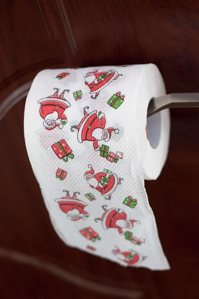 Alt view image 2 of 4 - 1 Roll of Merry Christmas Toilet Paper Tissue Napkin Prank Fun Birthday Party Novelty Gift Idea