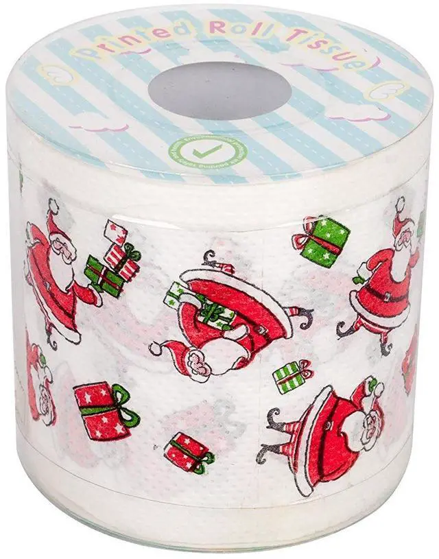 Alt view image 4 of 4 - 1 Roll of Merry Christmas Toilet Paper Tissue Napkin Prank Fun Birthday Party Novelty Gift Idea