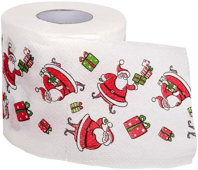 Alt view image 3 of 4 - 1 Roll of Merry Christmas Toilet Paper Tissue Napkin Prank Fun Birthday Party Novelty Gift Idea