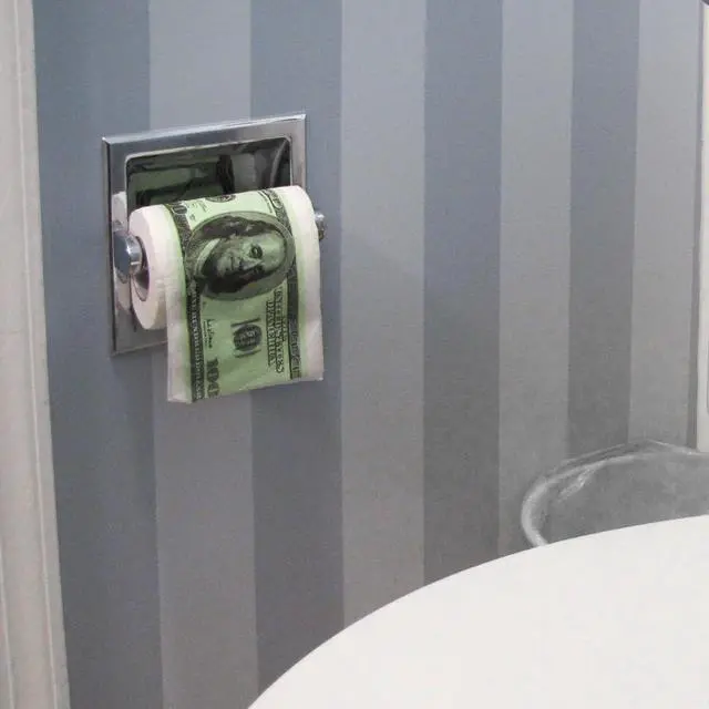 Alt view image 4 of 4 - Treasure Gurus Roll of Toilet Paper One Hundred Dollar Bill 100