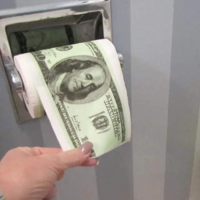 Alt view image 3 of 4 - Treasure Gurus Roll of Toilet Paper One Hundred Dollar Bill 100