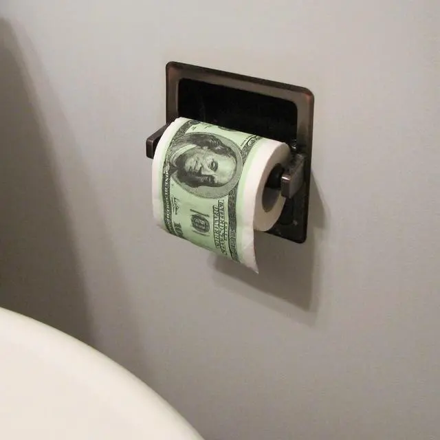 Alt view image 2 of 4 - Treasure Gurus Roll of Toilet Paper One Hundred Dollar Bill 100