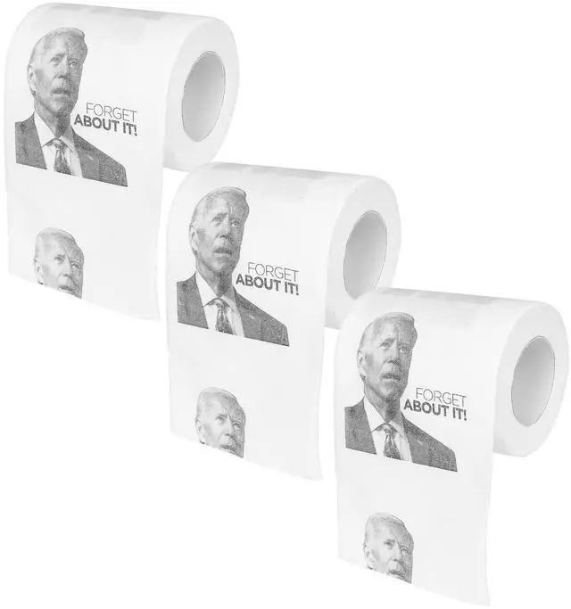 Main image of Joe Biden Novelty Toilet Paper, 3-Pack Funny Political Gag Gift for Republicans, Custom Printed Democrat Humor, White Elephant Party Supply