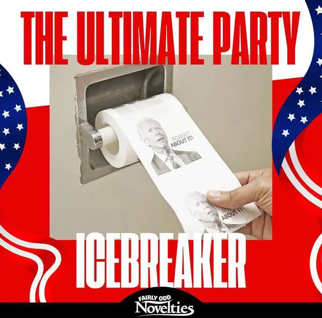 Alt view image 4 of 5 - Joe Biden Novelty Toilet Paper, 3-Pack Funny Political Gag Gift for Republicans, Custom Printed Democrat Humor, White Elephant Party Supply