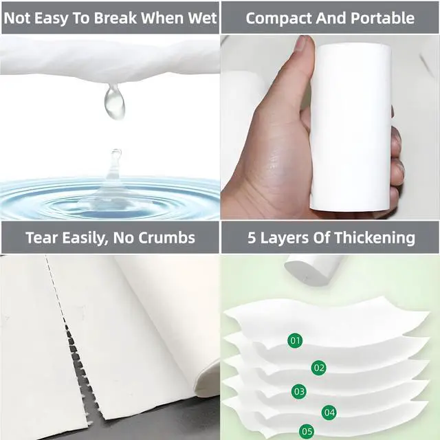Alt view image 3 of 7 - 16 Rolls Travel Toilet Paper to Go Packs, Soft Coreless Camping Toilet Paper, Compact Pocket Tissue for Camping Hiking Outdoor Rv and Travel, Portable Individually Wrapped