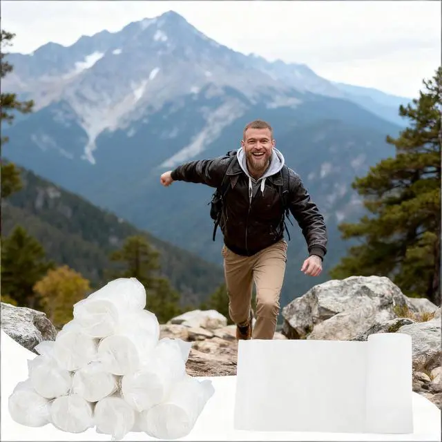 Alt view image 7 of 7 - 16 Rolls Travel Toilet Paper to Go Packs, Soft Coreless Camping Toilet Paper, Compact Pocket Tissue for Camping Hiking Outdoor Rv and Travel, Portable Individually Wrapped