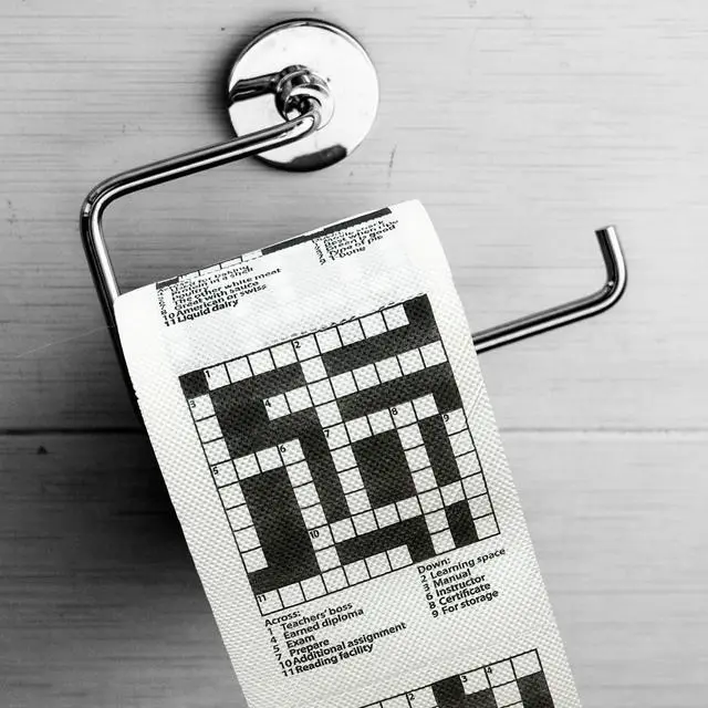 Alt view image 2 of 7 - Crossword Funny Toilet Paper - Puzzle Print Prank Gag Gift Roll