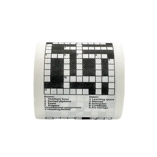 Alt view image 4 of 7 - Crossword Funny Toilet Paper - Puzzle Print Prank Gag Gift Roll