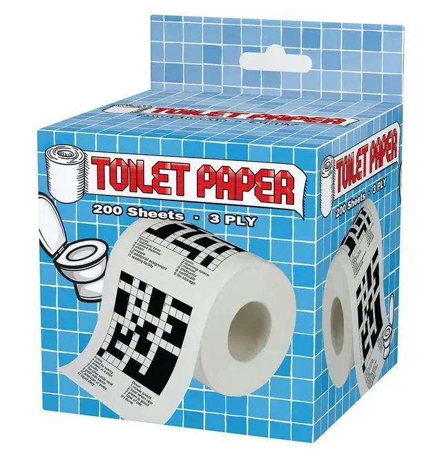 Alt view image 7 of 7 - Crossword Funny Toilet Paper - Puzzle Print Prank Gag Gift Roll