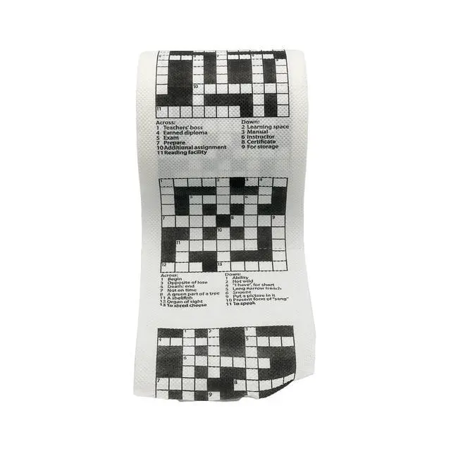 Alt view image 5 of 7 - Crossword Funny Toilet Paper - Puzzle Print Prank Gag Gift Roll