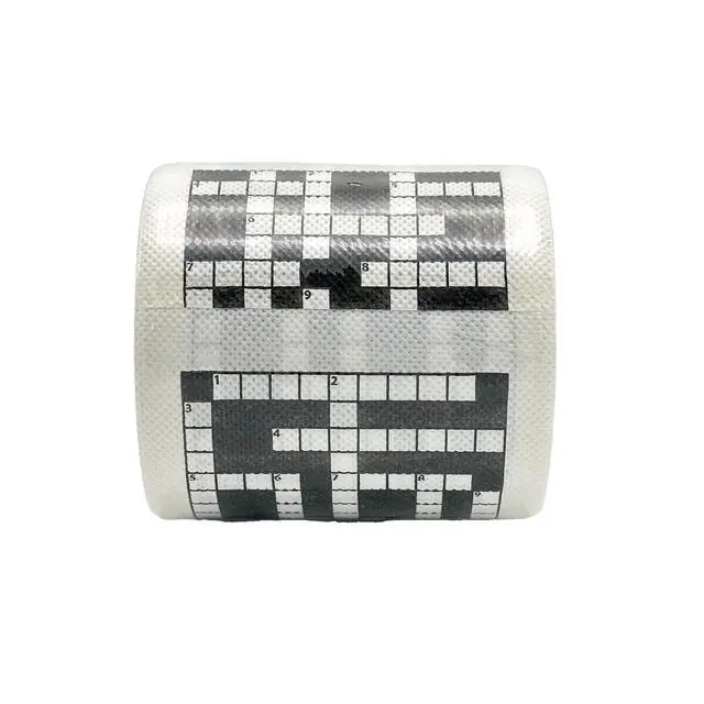 Alt view image 6 of 7 - Crossword Funny Toilet Paper - Puzzle Print Prank Gag Gift Roll