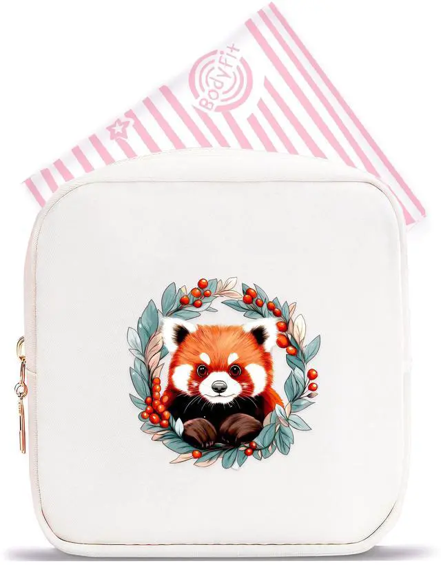 Main image of Red Panda Mini Makeup Bag, Red Panda Gift For Women Girls, Cute Portable Zipper Pouch Cosmetic Bag For Teen Girls Kids, Small Storage Bag For Sanitary Pad, Period napkin bag!