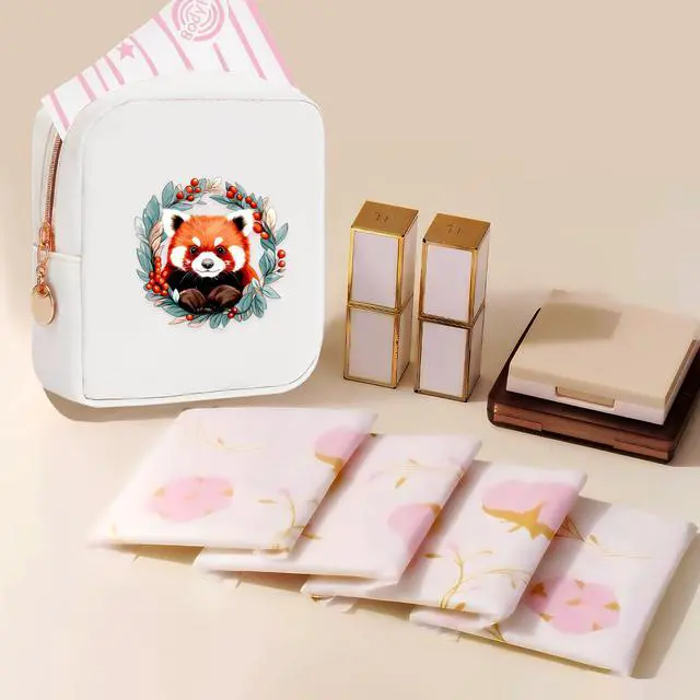 Alt view image 4 of 7 - Red Panda Mini Makeup Bag, Red Panda Gift For Women Girls, Cute Portable Zipper Pouch Cosmetic Bag For Teen Girls Kids, Small Storage Bag For Sanitary Pad, Period napkin bag!