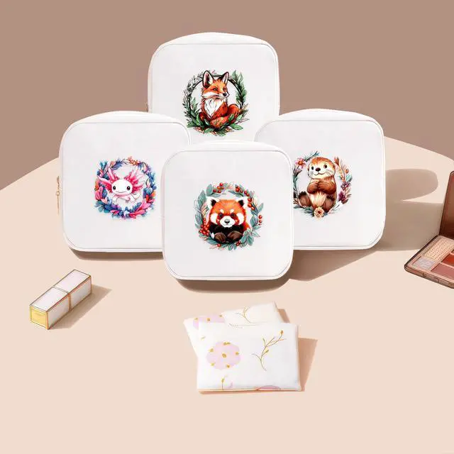 Alt view image 7 of 7 - Red Panda Mini Makeup Bag, Red Panda Gift For Women Girls, Cute Portable Zipper Pouch Cosmetic Bag For Teen Girls Kids, Small Storage Bag For Sanitary Pad, Period napkin bag!