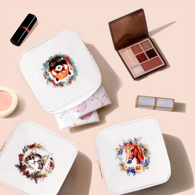 Alt view image 6 of 7 - Red Panda Mini Makeup Bag, Red Panda Gift For Women Girls, Cute Portable Zipper Pouch Cosmetic Bag For Teen Girls Kids, Small Storage Bag For Sanitary Pad, Period napkin bag!