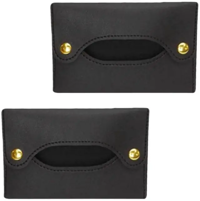Main image of 2Pcs Pocket Tissue Holder - Tissue Holder | Travel Pouch for Tissue | Pocket Paper Towel | Tissue Bag Holder | Paper Towel Pu Leather Case | Paper Box Bag | Tissue Storage Bag (Black)