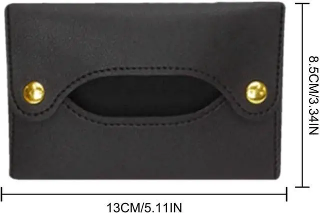 Alt view image 6 of 7 - 2Pcs Pocket Tissue Holder - Tissue Holder | Travel Pouch for Tissue | Pocket Paper Towel | Tissue Bag Holder | Paper Towel Pu Leather Case | Paper Box Bag | Tissue Storage Bag (Black)