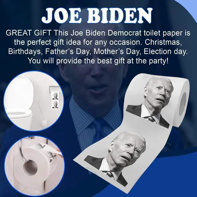 Alt view image 3 of 7 - Joe Biden Toilet Paper, Funny Political Novelty Biden TP Gag Gift 2-Pack