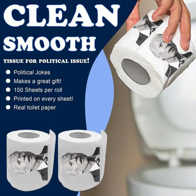 Alt view image 5 of 7 - Joe Biden Toilet Paper, Funny Political Novelty Biden TP Gag Gift 2-Pack